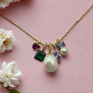 Kate Spade “Little Gem” Gold Tone Multi Charms 16” + 3” Extension Necklace